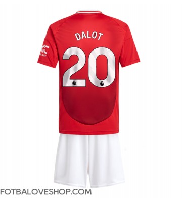 Manchester United Diogo Dalot #20 Dětské Domácí Dres 2024-25 Krátký Rukáv (+ trenýrky)